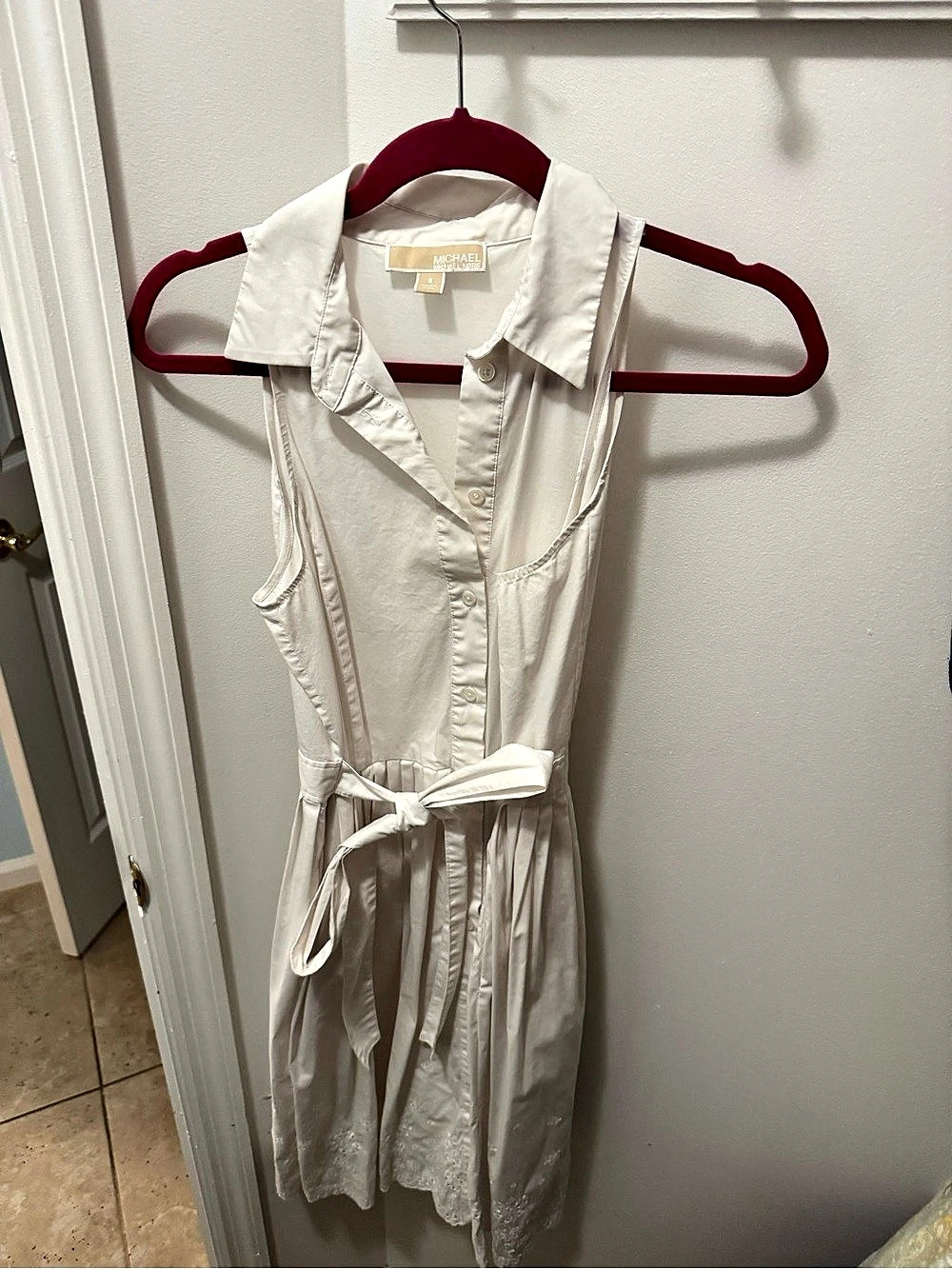 Michael Kors Eyelet Cotton Shirtdress White